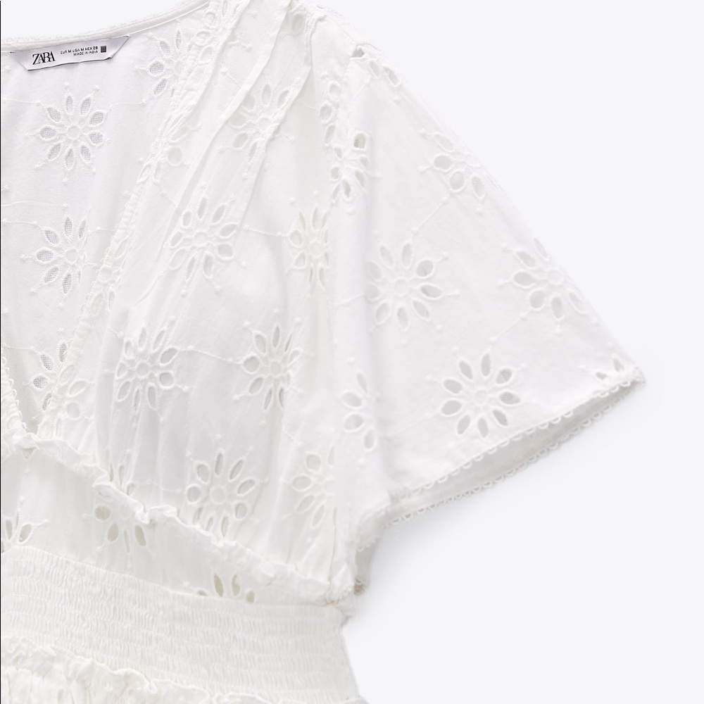 Zara Openwork Embroidered Mini Dress - Picture 4 of 8